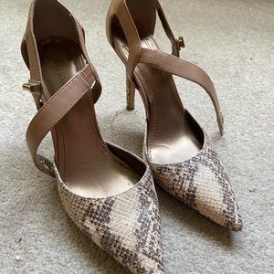 BCBG sandals, snake print pattern 8.5